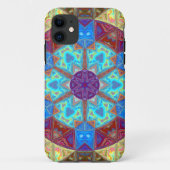 Coques Case-Mate iPhone Mosaic Mandala bleu rose et jaune (Dos)