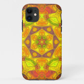 Coques Case-Mate iPhone Mosaic Mandala Fleur Jaune Orange et Violet (Dos)