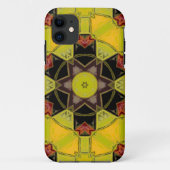 Coques Case-Mate iPhone Mosaic Mandala Fleur jaune vert rouge et noir (Dos)