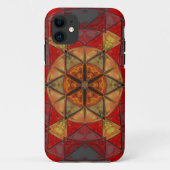 Coques Case-Mate iPhone Mosaic Mandala Fleur Rouge Bleu et Jaune (Dos)