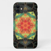 Coques Case-Mate iPhone Mosaic Mandala Fleur Rouge Jaune Vert et Noir (Dos)