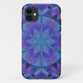 Coques Case-Mate iPhone Mosaic Mandala Flower bleu et violet (Dos)
