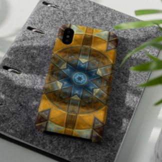 Case-Mate iPhone Case Mosaic Mandala Flower Jaune et Bleu