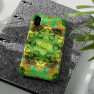 Case-Mate iPhone Case Mosaic Mandala Flower vert bleu et jaune