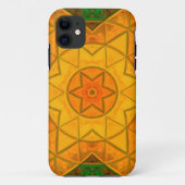 Coques Case-Mate iPhone Mosaic Mandala Flower vert et jaune (Dos)