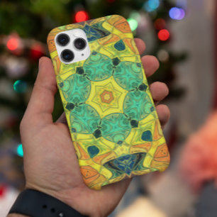 Case-Mate iPhone Case Mosaic Mandala Flower vert jaune bleu et orange