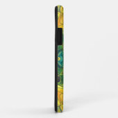 Coques Case-Mate iPhone Mosaic Mandala Flower vert jaune et bleu (Dos/Droite)