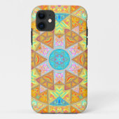 Coques Case-Mate iPhone Mosaic Mandala jaune rose et bleu (Dos)