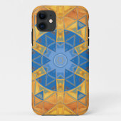 Coques Case-Mate iPhone Mosaic Mandala orange et bleu (Dos)