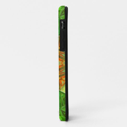 Coques Case-Mate iPhone Mosaic Mandala Orange et vert (Dos/Gauche)