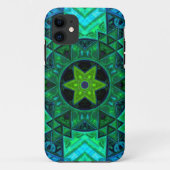 Coques Case-Mate iPhone Mosaic Mandala Vert et Bleu (Dos)
