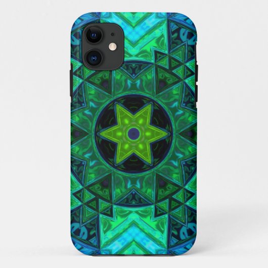 Coques Case-Mate iPhone Mosaic Mandala Vert et Bleu (Dos)
