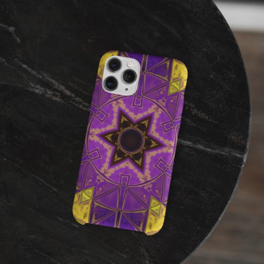 Coques Case-Mate iPhone Mosaic Mandala violet et jaune