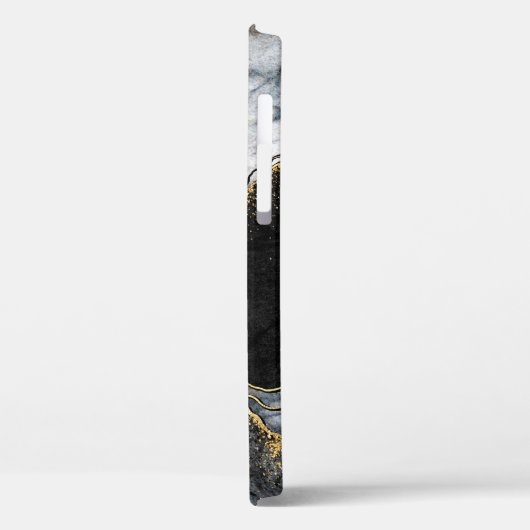 Coques Case-Mate iPhone mosaïque abstraite arrière - plan, marbre noir et (Verso / Gauche)