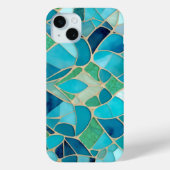 Coques Case-Mate iPhone Mosaïque Abstraite turquoise de style Art déco (Verso)
