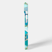 Coques Case-Mate iPhone Mosaïque Abstraite turquoise de style Art déco (Verso / Gauche)