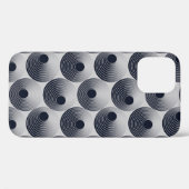 Coques Case-Mate iPhone Mosaïque argent-noir : texture des anneaux concent (Verso (horizontal))