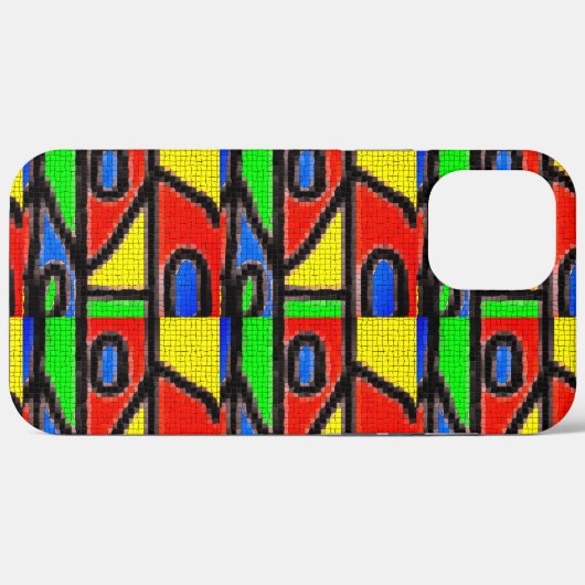 Coques Case-Mate iPhone Mosaïque artisanale, Peinture Barcelone Tilles Coq (Verso (horizontal))