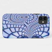 Coques Case-Mate iPhone mosaïque bleue et blanche (Dos (Horizontal))
