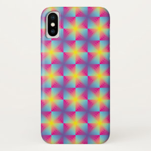 Coque iPhone X Mosaïque carrée abstraite de vecteur
