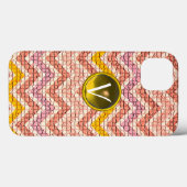COQUES Case-Mate iPhone MOSAÏQUE CHEVRONS MONOGRAMME JAUNE ROSE BLANC GEMM (Verso (horizontal))