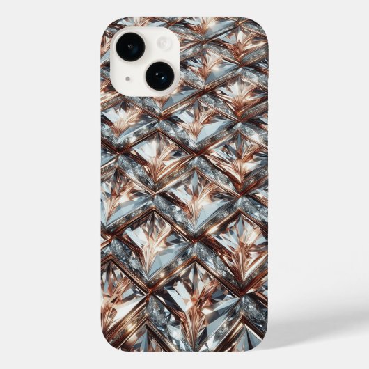Coques Case-Mate iPhone Mosaïque de diamants géométriques 3D de luxe et do (Verso)