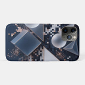 Coques Case-Mate iPhone Mosaïque de Noël abstraite futuriste 3D (Dos (Horizontal))