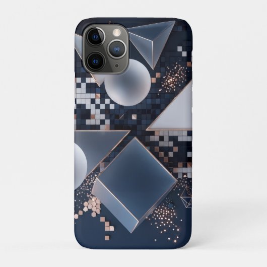Coques Case-Mate iPhone Mosaïque de Noël abstraite futuriste 3D (Dos)
