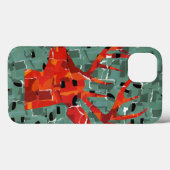 Coques Case-Mate iPhone Mosaïque de silhouette de tête de cerf (Verso (horizontal))