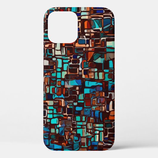 Coques Case-Mate iPhone mosaïque de vitrail abstrait (Verso)