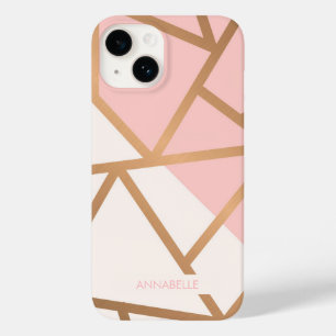 Coque Pour iPhone 14 Mosaïque d'or rose