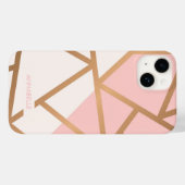 Coques Case-Mate iPhone Mosaïque d'or rose (Verso (horizontal))