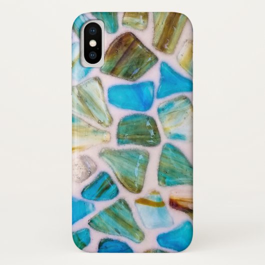 Coques Case-Mate iPhone mosaïque en pierre de verre (Dos)