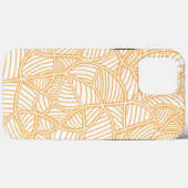Coques Case-Mate iPhone Mosaïque feuille aléatoire pâle orange (Verso (horizontal))
