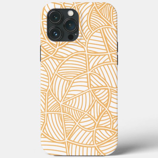 Coques Case-Mate iPhone Mosaïque feuille aléatoire pâle orange (Verso)