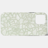 Coques Case-Mate iPhone Mosaïque feuille aléatoire vert pâle (Verso (horizontal))