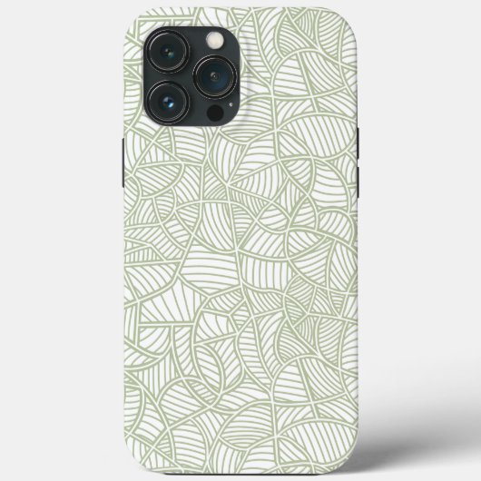 Coques Case-Mate iPhone Mosaïque feuille aléatoire vert pâle (Verso)