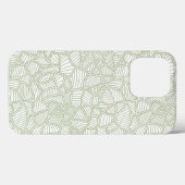 Coques Case-Mate iPhone Mosaïque feuille aléatoire vert pâle (Verso (horizontal))