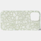 Coques Case-Mate iPhone Mosaïque feuille aléatoire vert pâle (Verso (horizontal))