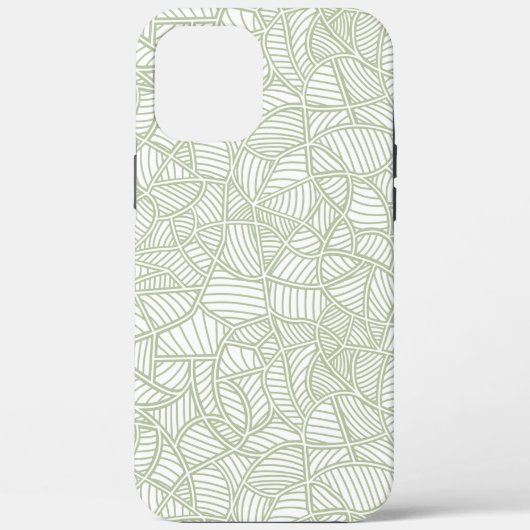 Coques Case-Mate iPhone Mosaïque feuille aléatoire vert pâle (Verso)