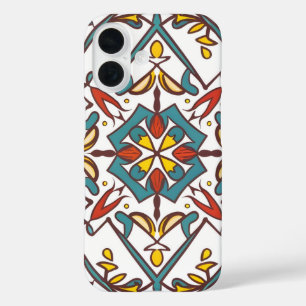 Coques iPhone 16 mosaïque géométrique, Motif mandala