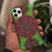 Coques Case-Mate iPhone Mosaïque Kaleidoscope Fleur rose vert et jaune