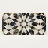 Coques Case-Mate iPhone Mosaïque marocaine noire et Marbre blanc (Dos (Horizontal))