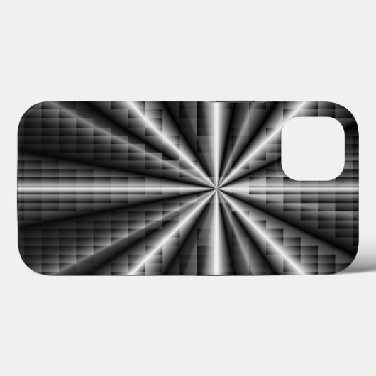 Coques Case-Mate iPhone Mosaïque métallique en acier inoxydable foncé (Verso (horizontal))