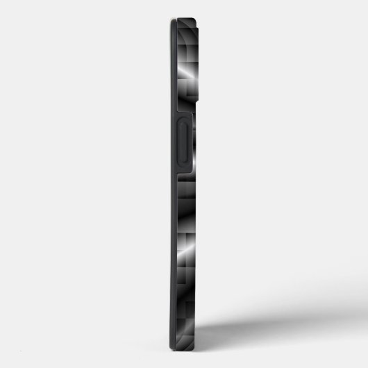 Coques Case-Mate iPhone Mosaïque métallique en acier inoxydable foncé (Verso / Droite)