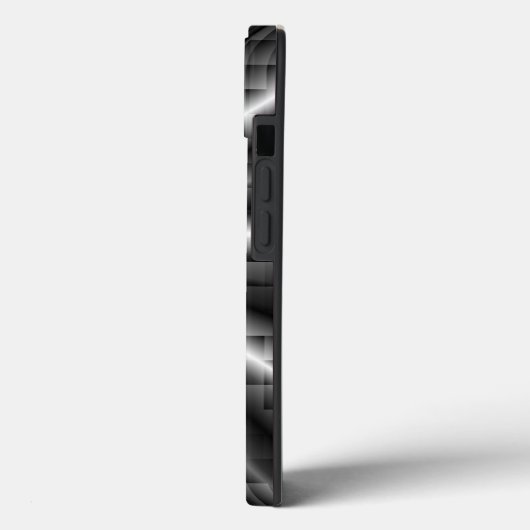 Coques Case-Mate iPhone Mosaïque métallique en acier inoxydable foncé (Verso / Gauche)