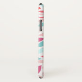 Coques Case-Mate iPhone Mosaïque moderne personnalisée Monogramme rose Tur (Dos/Droite)