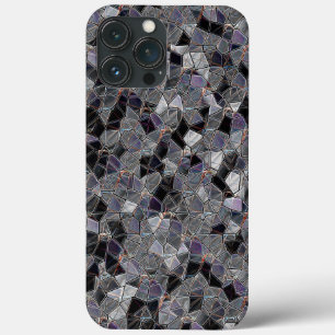 Case-Mate iPhone Case Mosaïque noire et grise avec couleur partiellement