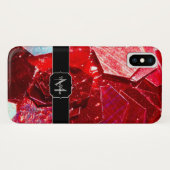 Coques Case-Mate iPhone Mosaïque rouge abstrait brillant parties scintilla (Dos (Horizontal))