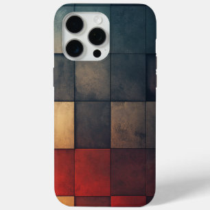 Coque iPhone 15 Pro Max 🎨 Mosaïque Texturée en Nuances de Couleur 🔲